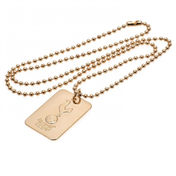 Tottenham Hotspur řetízek na krk se psí známkou Gold Plated Dog Tag & Chain