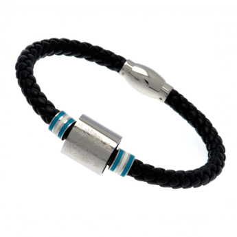 Manchester City kožený náramek Colour Ring Leather Bracelet