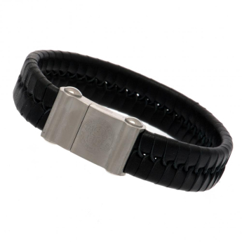 Leicester City náramek Single Plait Leather Bracelet
