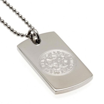Leicester City řetízek na krk se psí známkou Engraved Dog Tag & Chain