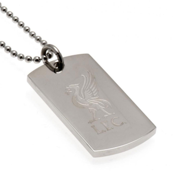FC Liverpool řetízek na krk se psí známkou Engraved Dog Tag & Chain LB