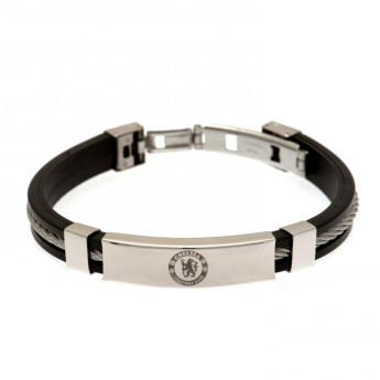 FC Chelsea silikonový náramek Silver Inlay Silicone Bracelet