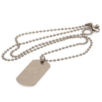 FC Rangers řetízek na krk se psí známkou Engraved Dog Tag & Chain