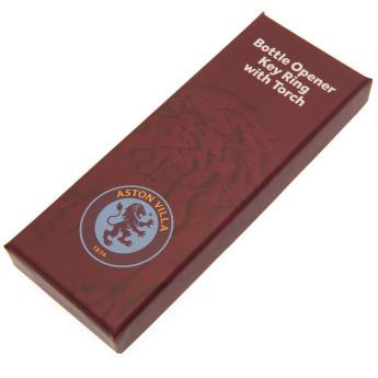 Aston Villa klíčenka s otvírákem Keyring Torch Bottle Opener red