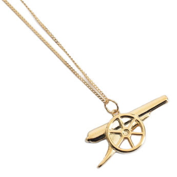 FC Arsenal řetízek na krk s přívěškem 18ct Gold Plated on Silver Cannon