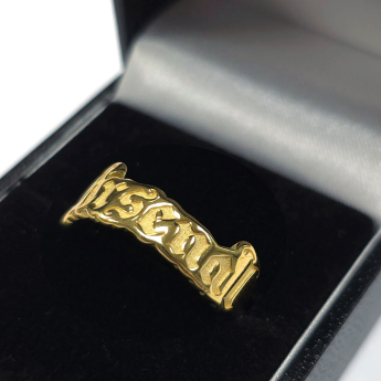 FC Arsenal prsten 18ct Gold Plated on Silver Text Ring - U