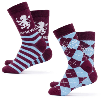 Aston Villa ponožky Twin Pack Dress 7-11 UK (40-46) EU