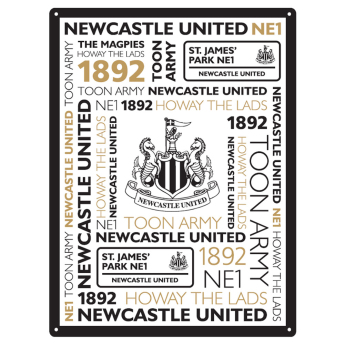 Newcastle United cedule na zeď Large Montage Sign