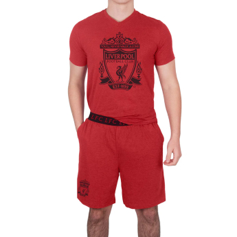 FC Liverpool pánské pyžamo Short Red Marl