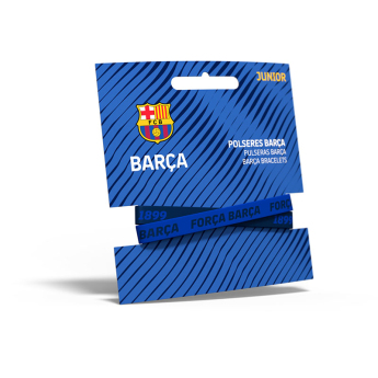 FC Barcelona dětský gumový náramek Locked blue