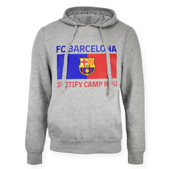 FC Barcelona pánská mikina s kapucí Bandera grey