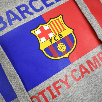 FC Barcelona pánská mikina s kapucí Bandera grey