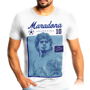 Fotbalové reprezentace pánské tričko Argentina Diego Maradona Photo white