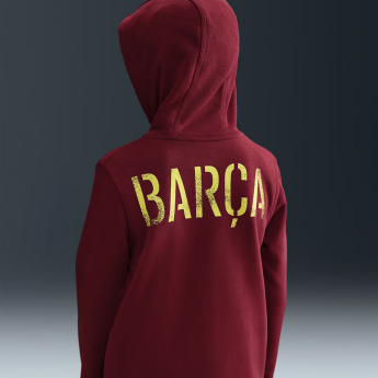 FC Barcelona dětská mikina s kapucí Zip Club red