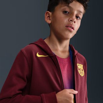 FC Barcelona dětská mikina s kapucí Zip Club red