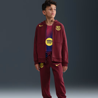 FC Barcelona dětská mikina s kapucí Zip Club red