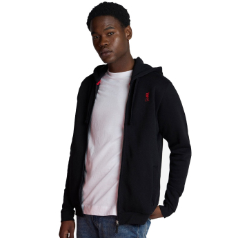 FC Liverpool pánská mikina s kapucí zip thru black