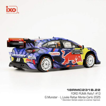Modely aut a motorek model 1/18 Ford Puma WRC Rally Monte Carlo 2025 G. Munster