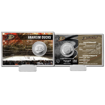 Anaheim Ducks sběratelská mince History Silver Coin Card Limited Edition od 5000