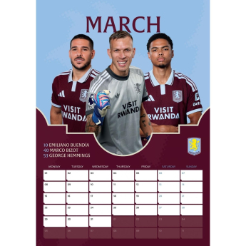 Aston Villa kalendář A3 2027