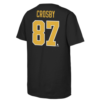 Dětské tričko Sidney Crosby #87 Pittsburgh Penguins NHL Flat Captains Name & Number Short Sleeve Cotton