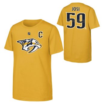 Dětské tričko Roman Josi #59 Nashville Predators NHL Flat Captains Name & Number Short Sleeve Cotton