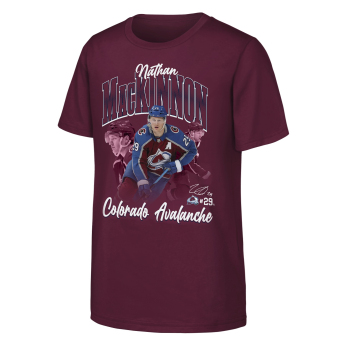 Colorado Avalanche dětské tričko Nathan MacKinnon #29 NHL Triple Pic Player Short Sleeve Cotton
