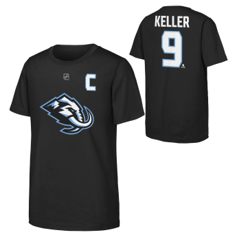 Dětské tričko Clayton Keller #9 Utah Mammoth NHL Flat Captains Name & Number Short Sleeve Cotton