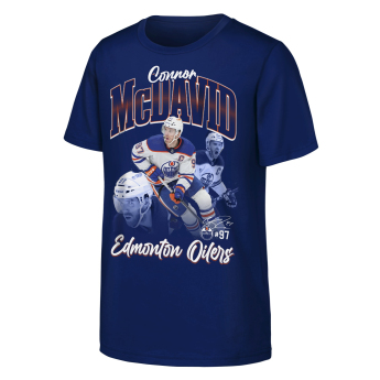 Edmonton Oilers dětské tričko Connor McDavid #97 NHL Triple Pic Player Short Sleeve Cotton