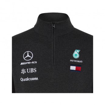 Mercedes AMG Petronas pánská mikina grey Half Zip F1 Team 2018