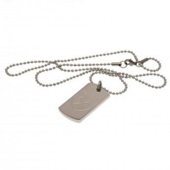 West Ham United řetízek na krk se psí známkou Engraved Dog Tag & Chain