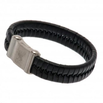 FC Liverpool kožený náramek Single Plait Leather Bracelet
