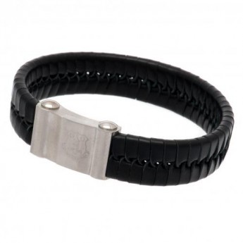 FC Everton kožený náramek Single Plait Leather Bracelet
