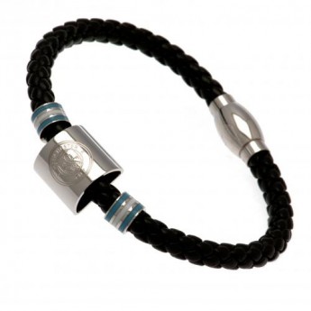 Manchester City kožený náramek Colour Ring Leather Bracelet