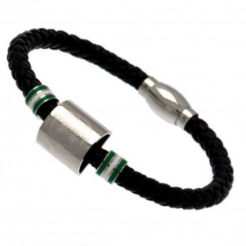 FC Celtic kožený náramek Colour Ring Leather Bracelet