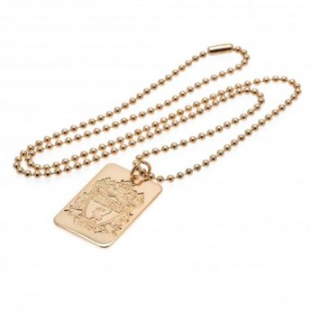 FC Liverpool řetízek na krk se psí známkou Gold Plated Dog Tag & Chain