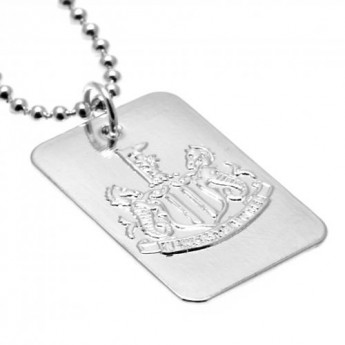 Newcastle United řetízek na krk se psí známkou Silver Plated Dog Tag & Chain