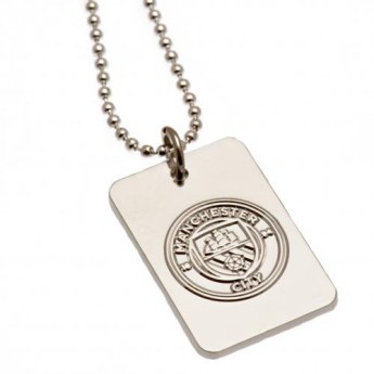 Manchester City řetízek na krk se psí známkou Silver Plated Dog Tag & Chain