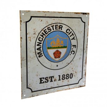 Manchester City cedule na zeď Retro Logo Sign