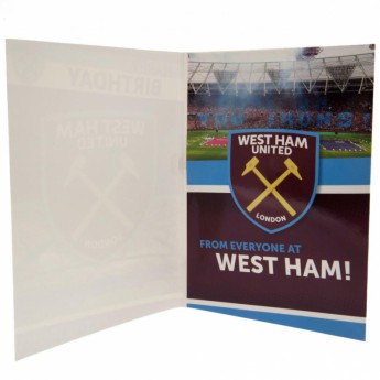 West Ham United narozeninové přání Musical Birthday Card