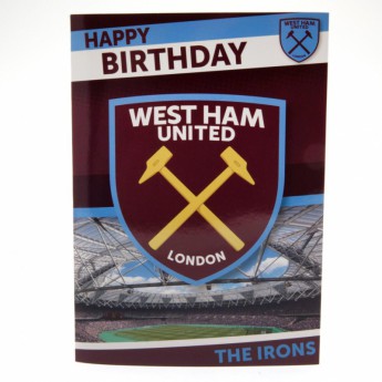 West Ham United narozeninové přání Musical Birthday Card