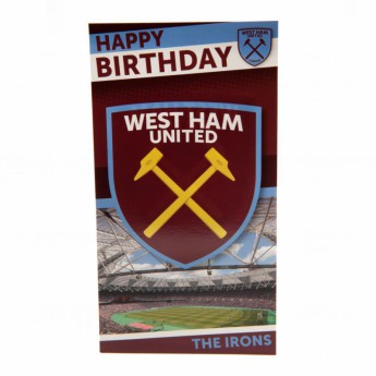 West Ham United narozeninové přání Birthday Card