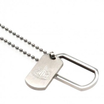 Newcastle United řetízek na krk se psí známkou Framed Dog Tag & Chain