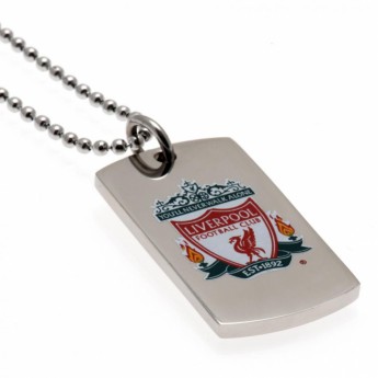 FC Liverpool řetízek na krk se psí známkou Colour Crest Dog Tag & Chain