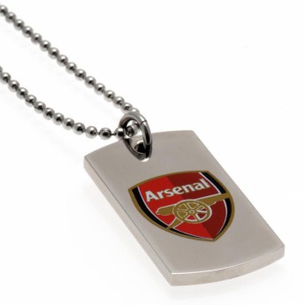 FC Arsenal řetízek na krk se psí známkou Colour Crest Dog Tag & Chain