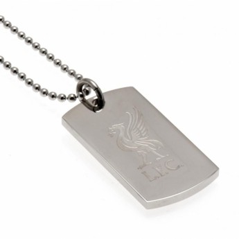 FC Liverpool řetízek na krk se psí známkou Engraved Dog Tag & Chain LB