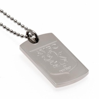 Aston Villa řetízek na krk se psí známkou Engraved Dog Tag & Chain