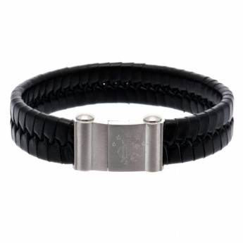 FC Rangers kožený náramek Single Plait Leather Bracelet