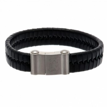 Aston Villa kožený náramek Single Plait Leather Bracelet