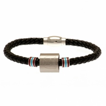 West Ham United kožený náramek Colour Ring Leather Bracelet